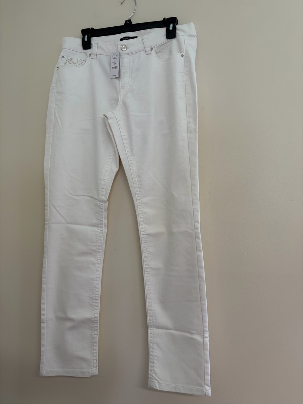 White House Black Market White Slim Straight Jeans